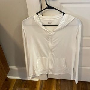 NEVER WORN LANDS END upf 50 hooded zip up